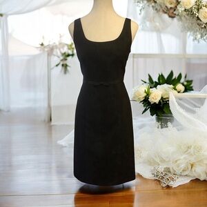 TRISTAN & ISEUT BLACK SLEEVELESS MIDI COCKTAIL DRESS/ BOW ACCENT / Size 10